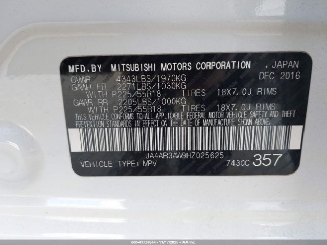 2017 MITSUBISHI OUTLANDER SPORT JA4AR3AW9HZ025625 Photo 8