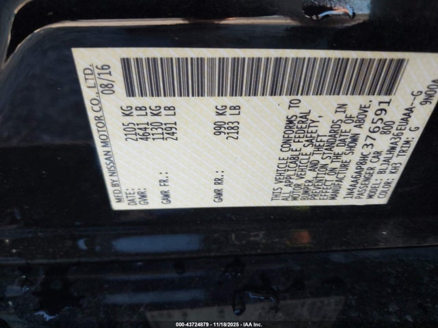 2017 NISSAN MAXIMA 1N4AA6AP8HC376591 Photo 8