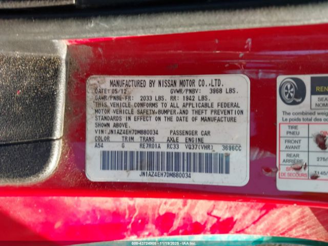 2013 NISSAN 370Z JN1AZ4EH7DM880034 Photo 8