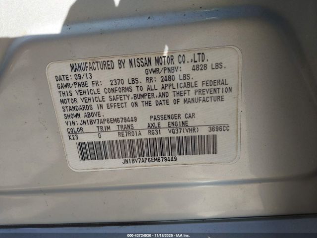 2014 INFINITI Q50 JN1BV7AP6EM679449 Photo 8