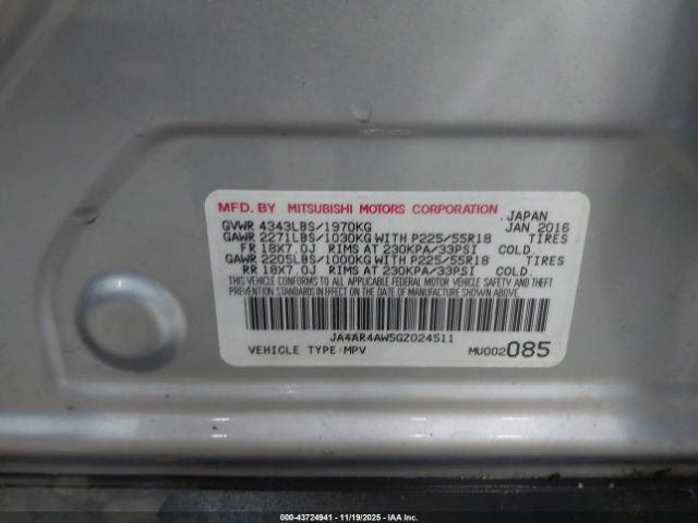 2016 MITSUBISHI OUTLANDER SPORT JA4AR4AW5GZ024511 Photo 8