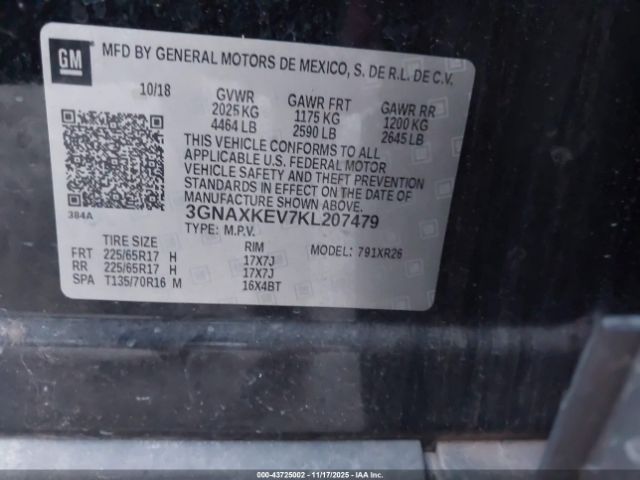 2019 CHEVROLET EQUINOX 3GNAXKEV7KL207479 Photo 8