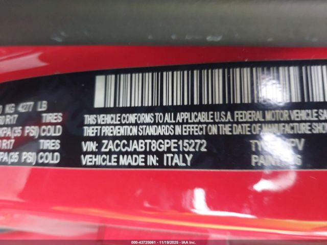 2016 JEEP RENEGADE ZACCJABT8GPE15272 Photo 8