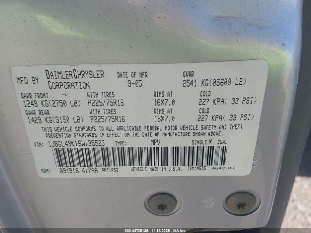 2006 JEEP LIBERTY 1J8GL48K16W135523 Photo 8