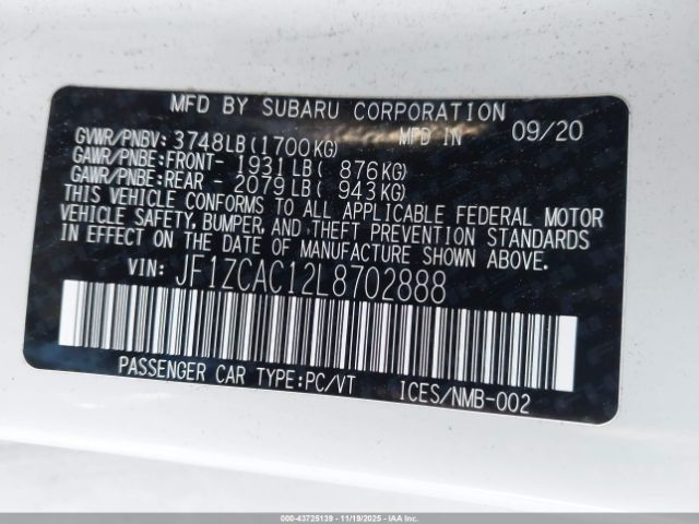 2020 SUBARU BRZ JF1ZCAC12L8702888 Photo 8