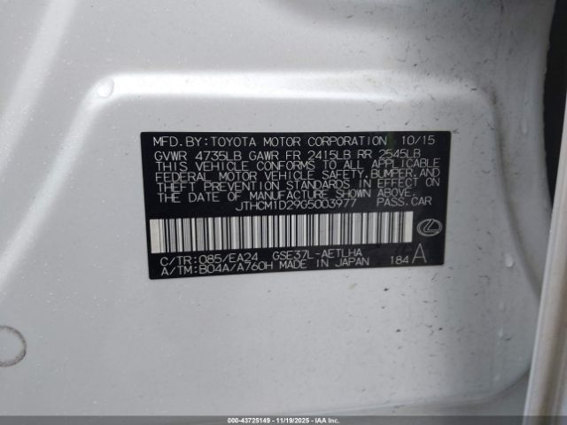 2016 LEXUS IS 300 JTHCM1D29G5003977 Photo 8