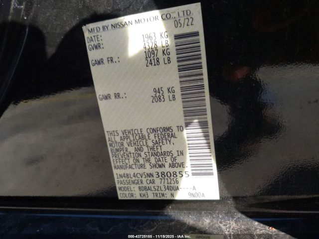 2022 NISSAN ALTIMA 1N4BL4CV5NN380855 Photo 8