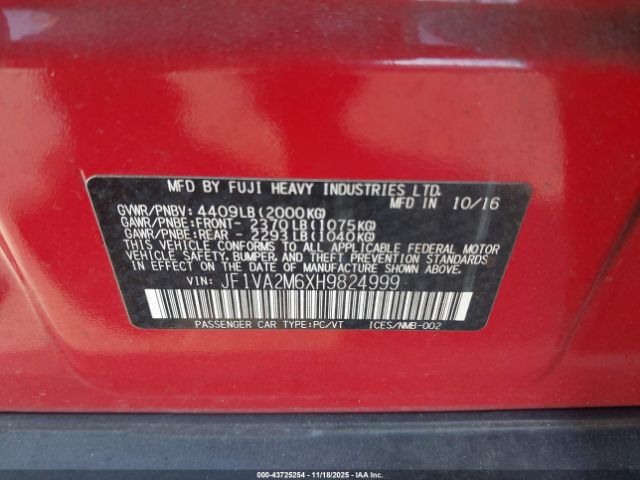 2017 SUBARU WRX STI JF1VA2M6XH9824999 Photo 8