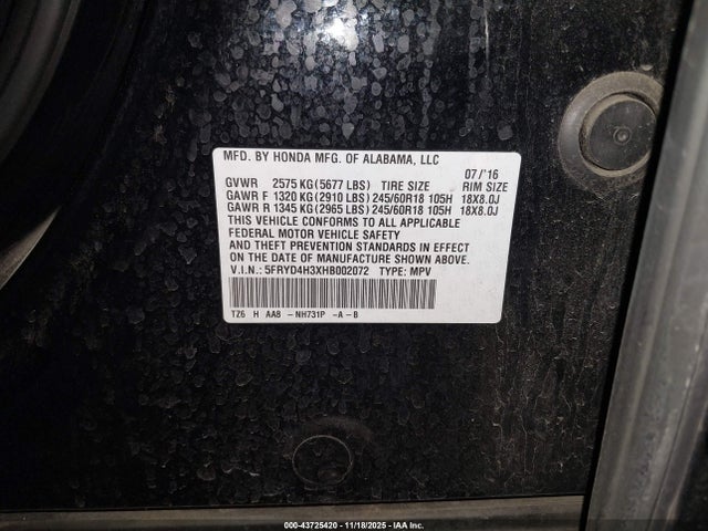 2017 ACURA MDX 5FRYD4H3XHB002072 Photo 8