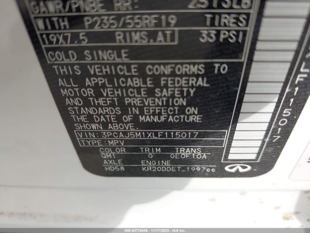 2020 INFINITI QX50 3PCAJ5M1XLF115017 Photo 8