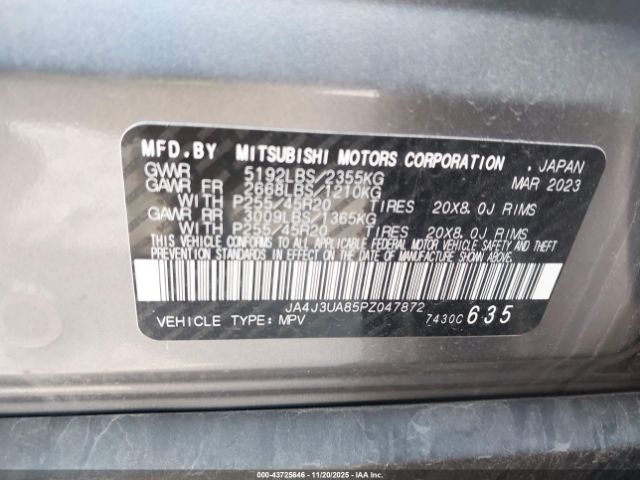 2023 MITSUBISHI OUTLANDER JA4J3UA85PZ047872 Photo 8