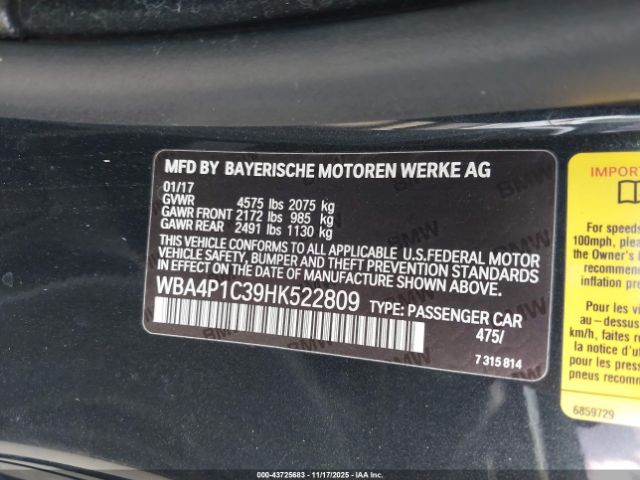2017 BMW 440I WBA4P1C39HK522809 Photo 8