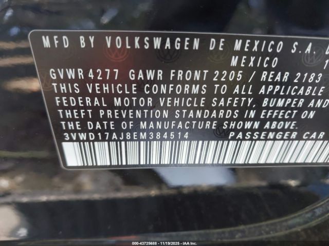 2014 VOLKSWAGEN JETTA 3VWD17AJ8EM384514 Photo 8