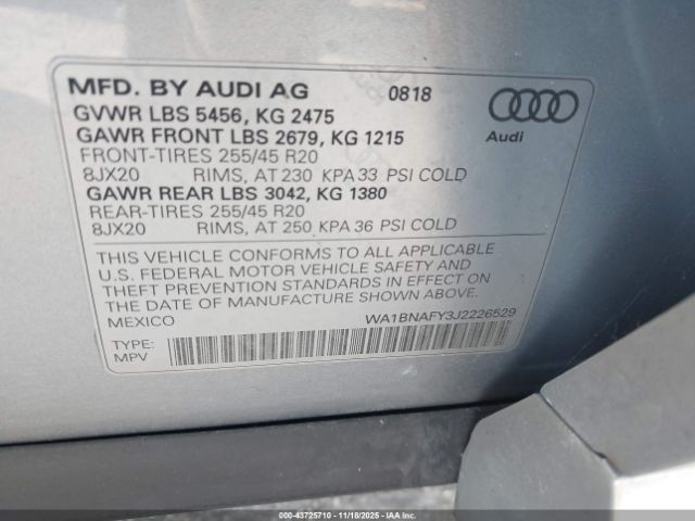 2018 AUDI Q5 WA1BNAFY3J2226529 Photo 8