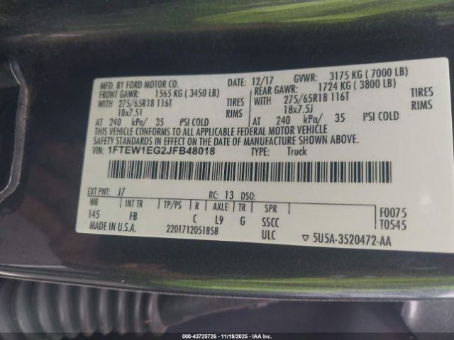 2018 FORD F-150 1FTEW1EG2JFB48018 Photo 8