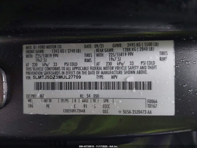 5LMTJ5DZ3MUL27709 Lincoln Corsair Grand Touring