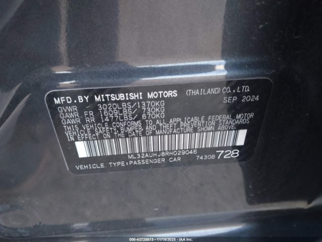 2024 MITSUBISHI MIRAGE ML32AUHJ8RH029046 Photo 8