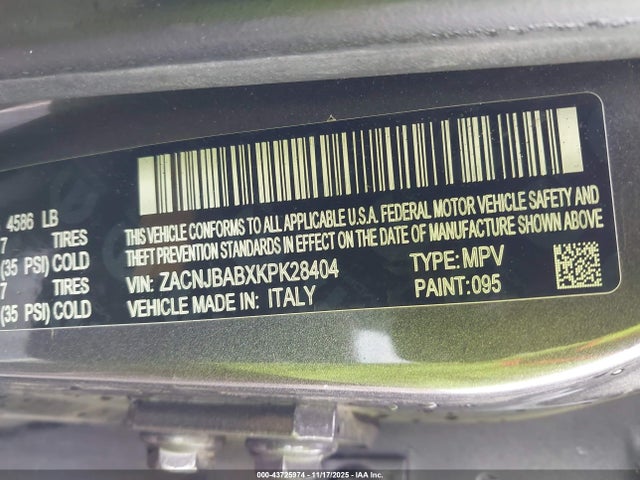 ZACNJBABXKPK28404 Jeep Renegade Upland 4x4