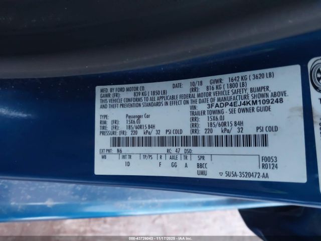 2019 FORD FIESTA 3FADP4EJ4KM109248 Photo 8