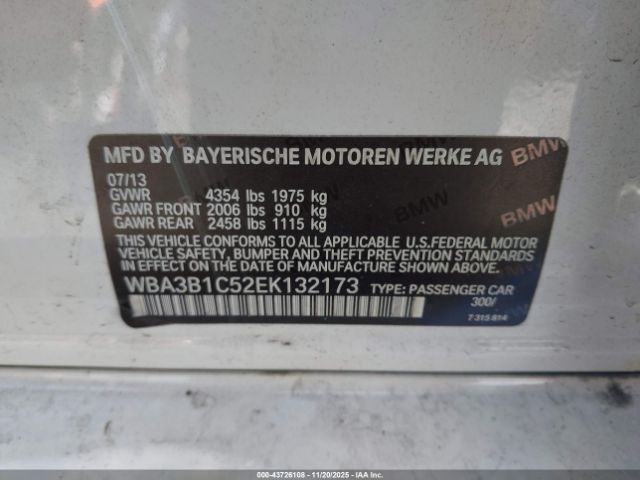 2014 BMW 320I WBA3B1C52EK132173 Photo 8