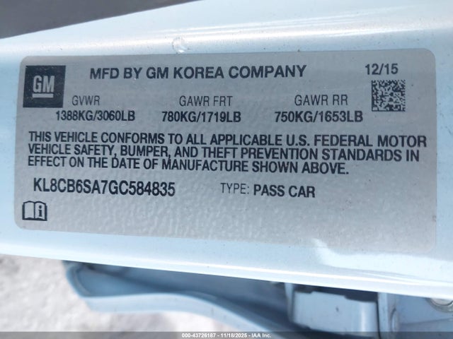 Chevrolet Spark Ls Cvt 2016 KL8CB6SA7GC584835 Image 9