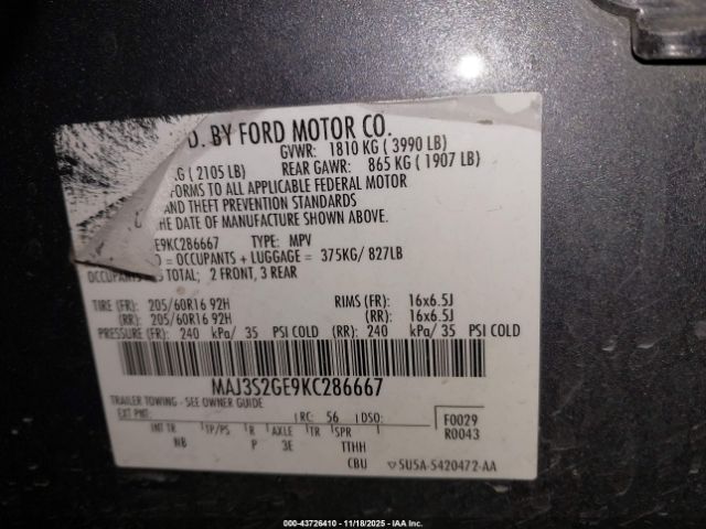 2019 FORD ECOSPORT MAJ3S2GE9KC286667 Photo 8