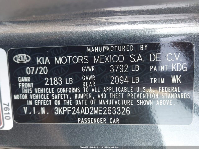 2021 KIA FORTE 3KPF24AD2ME263326 Photo 8