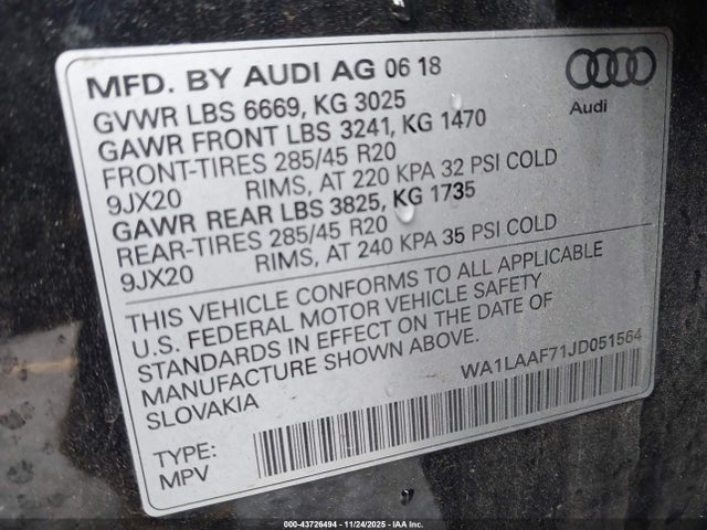 2018 AUDI Q7 WA1LAAF71JD051564 Photo 8