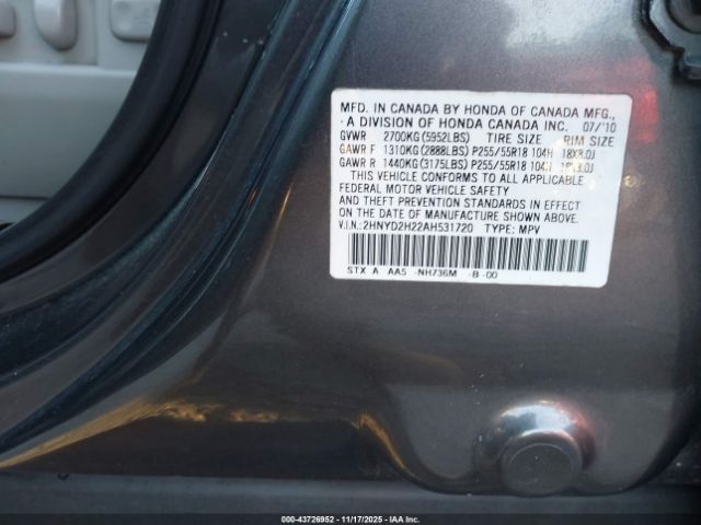 2010 ACURA MDX 2HNYD2H22AH531720 Photo 8