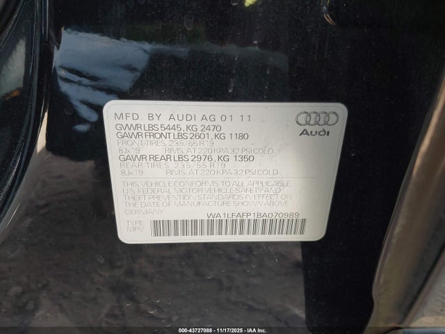 2011 AUDI Q5 WA1LFAFP1BA070989 Photo 8
