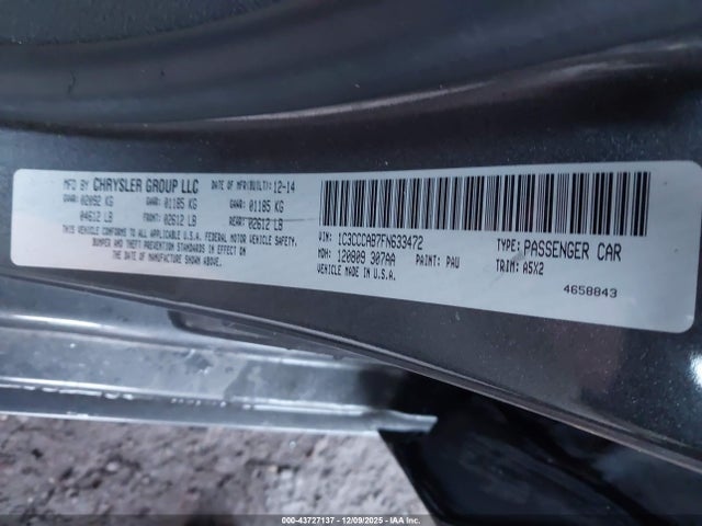 43727137 :رقم المزاد ، 1C3CCCAB7FN633472 vin ، 2015 Chrysler 200 Limited مزاد بيع