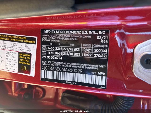 2021 MERCEDES-BENZ AMG GLE 53 4JGFB6BB0MA450099 Photo 8