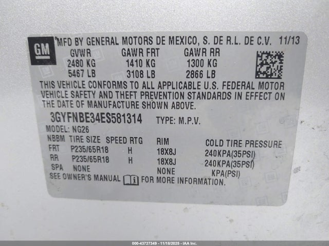 2014 CADILLAC SRX 3GYFNBE34ES581314 Photo 8