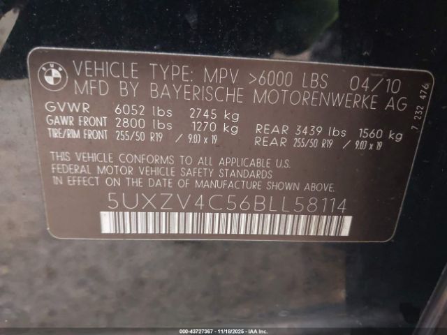 2011 BMW X5 5UXZV4C56BLL58114 Photo 8