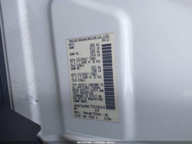 2022 NISSAN ROGUE 5N1BT3AA9NC702604 Photo 8