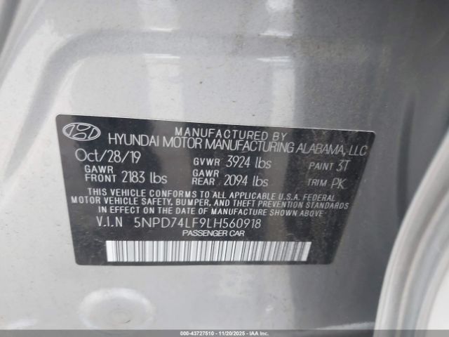 2020 HYUNDAI ELANTRA 5NPD74LF9LH560918 Photo 8