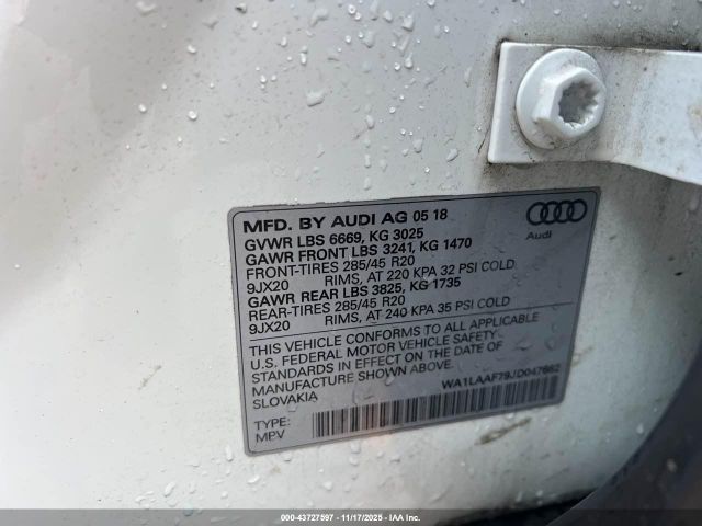 2018 AUDI Q7 WA1LAAF79JD047682 Photo 8