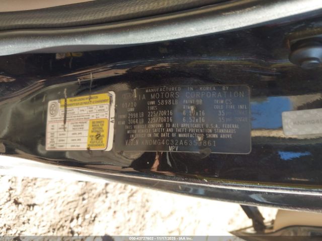 2010 KIA SEDONA KNDMG4C32A6359861 Photo 8
