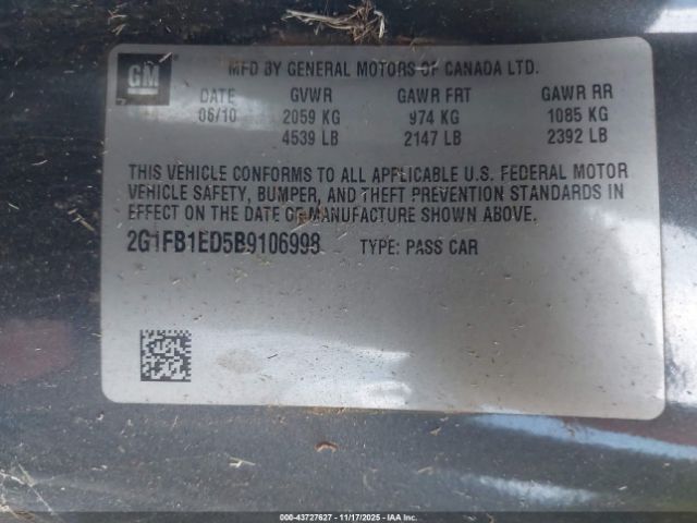 2011 CHEVROLET CAMARO 2G1FB1ED5B9106998 Photo 8