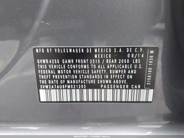 Volkswagen Golf 2015 3VW2A7AU8FM021293 Image 21