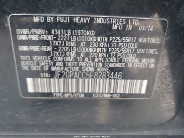 2014 SUBARU XV CROSSTREK JF2GPACC5E8283446 Photo 8