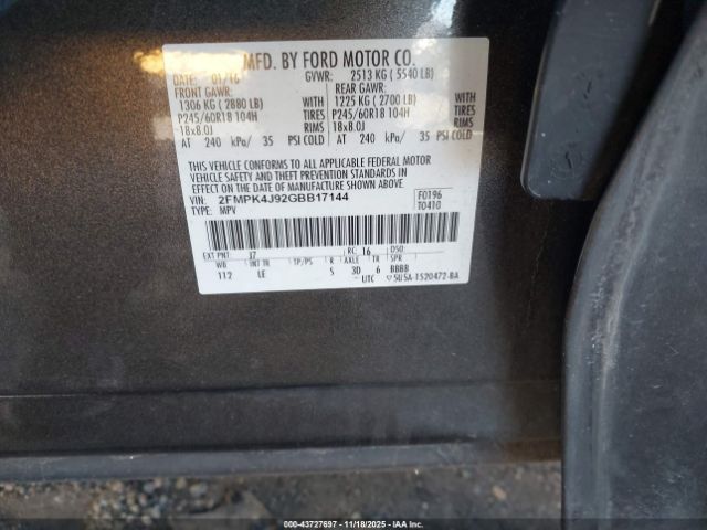 2016 FORD EDGE 2FMPK4J92GBB17144 Photo 8