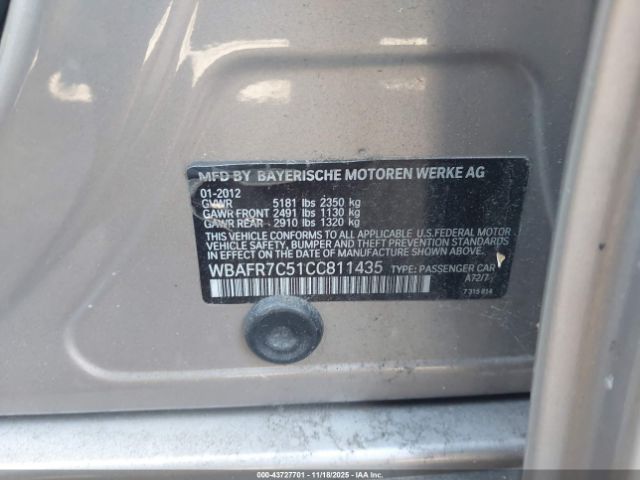 2012 BMW 535I WBAFR7C51CC811435 Photo 8