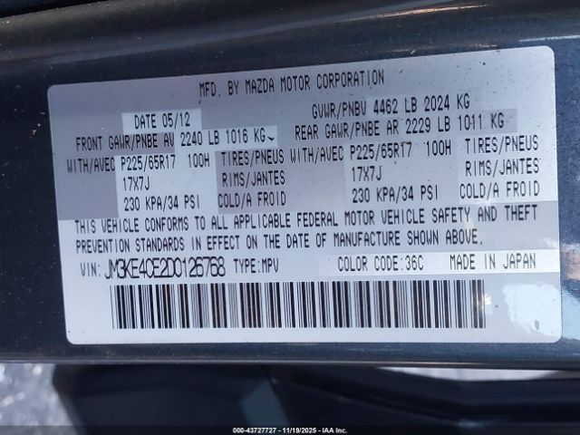 2013 MAZDA CX-5 JM3KE4CE2D0126768 Photo 8