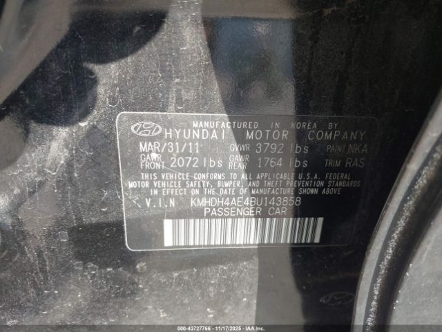 2011 HYUNDAI ELANTRA KMHDH4AE4BU143858 Photo 8