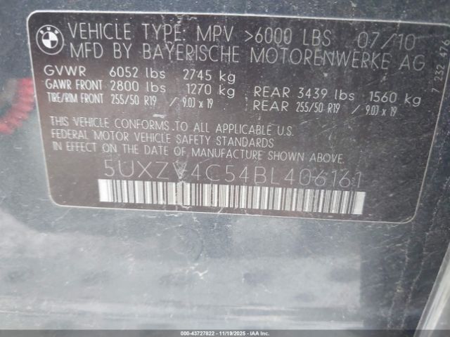 2011 BMW X5 5UXZV4C54BL406161 Photo 8