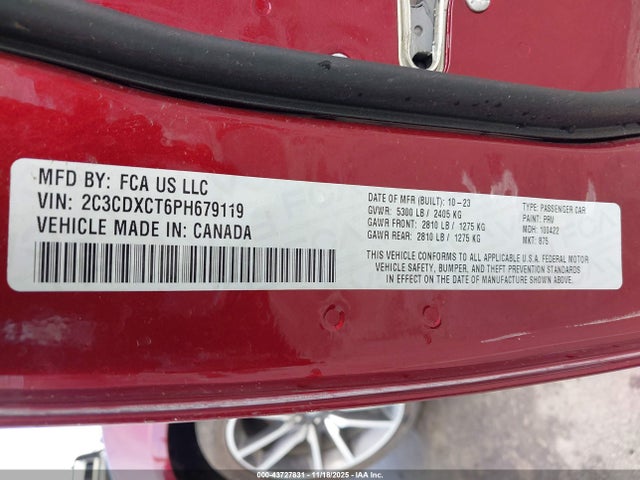 2C3CDXCT6PH679119 Dodge CHARGER R/T