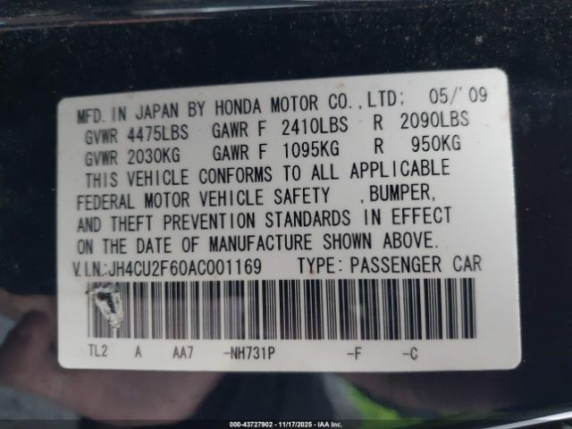 2010 ACURA TSX JH4CU2F60AC001169 Photo 8