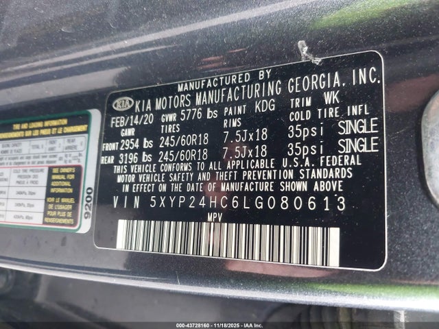 KIA Telluride 2020 5XYP24HC6LG080613 Image 19