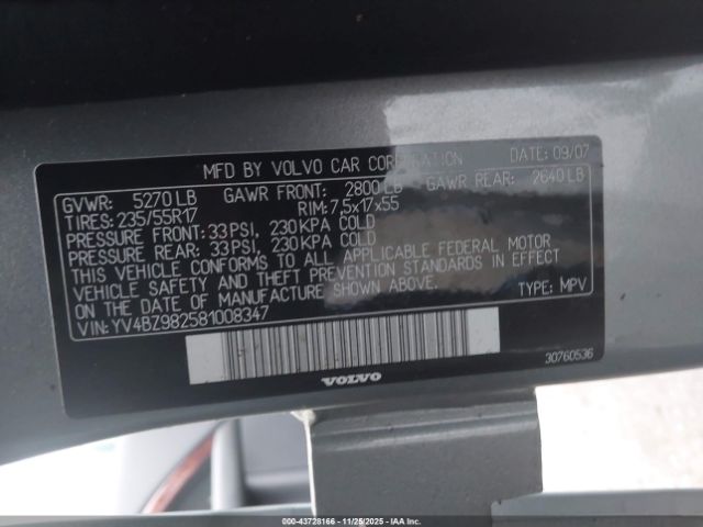 2008 VOLVO XC70 YV4BZ982581008347 Photo 8